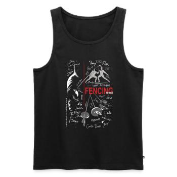 Fechten Begriffe Training Geschenk - Männer Premium Bio Tank Top - Schwarz - Vorne - AI Model Male 178 light (178cm)
