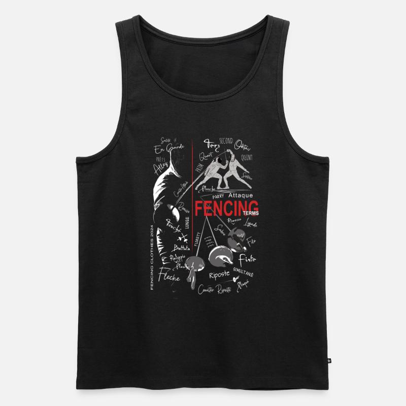 Fechten Begriffe Training Geschenk - Männer Premium Bio Tank Top - Schwarz
