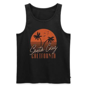 Santa Cruz California Sonnenuntergang 70er 80er - Männer Premium Bio Tank Top - Schwarz - Vorne - Michal (187cm)