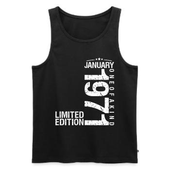 January 1971 January Birthday January 1971 - Men's Premium Organic Tank Top - black - Front - Michal (187cm)