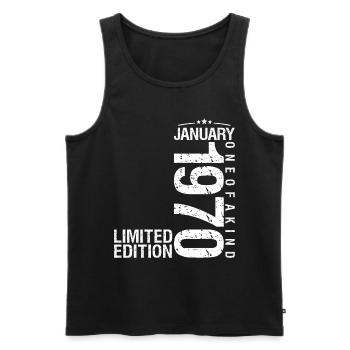 Januar 1970 Januar Geburtstag Januar 1970 - Männer Premium Bio Tank Top - Schwarz - Vorne - Michal (187cm)