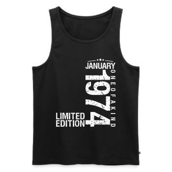Januar 1974 Januar Jahrestag Januar 1974 - Männer Premium Bio Tank Top - Schwarz - Vorne - Michal (187cm)
