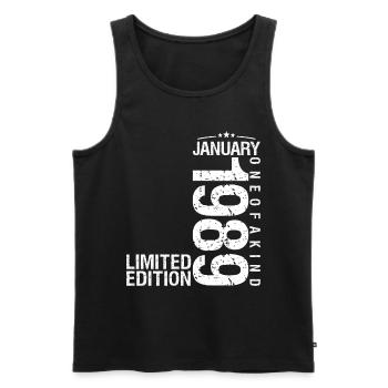 Januar 1989 Januar Geburtstag Januar 1989 - Männer Premium Bio Tank Top - Schwarz - Vorne - Michal (187cm)