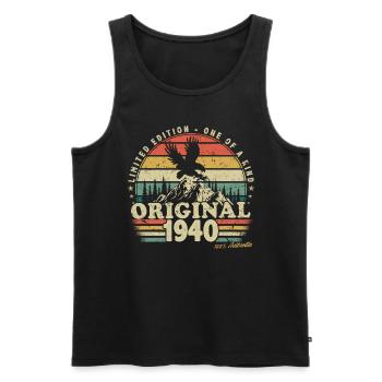 1940's Birthday born in 1940 Retro Vintage - Men's Premium Organic Tank Top - black - Front - Michal (187cm)
