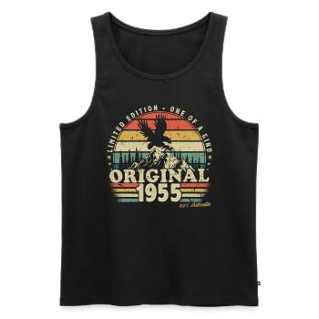 1955 Anniversaire Né En 1955 Rétro Vintage - Débardeur bio Premium Homme - noir - Devant - Michal (187cm)