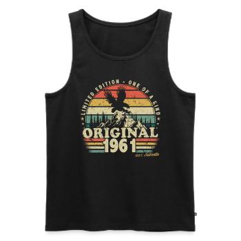 1961 Vintage anniversaire rétro Vintage cadeau - Débardeur bio Premium Homme - noir - Devant - Michal (187cm)