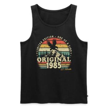 1985 Anniversaire Né En 1985 Rétro Vintage - Débardeur bio Premium Homme - noir - Devant - Michal (187cm)