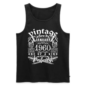 Januar 1960 Geburtstag Januar 1960 Januar - Männer Premium Bio Tank Top - Schwarz - Vorne - Michal (187cm)