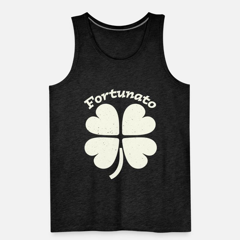 Fortunato Emblem Distressed Four-Leaf Men's Premium Organic Tank Top