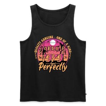 January 1979 birthday 1979 January 1979 - Men's Premium Organic Tank Top - black - Front - Michal (187cm)