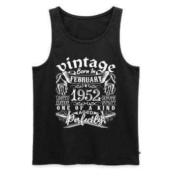 Februar 1952 Geburtstag Februar 1952 Februar - Männer Premium Bio Tank Top - Schwarz - Vorne - Michal (187cm)