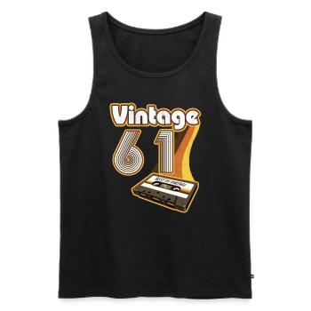 1961 Vintage Anniversaire Rétro Vintage Cadeau - Débardeur bio Premium Homme - noir - Devant - Michal (187cm)