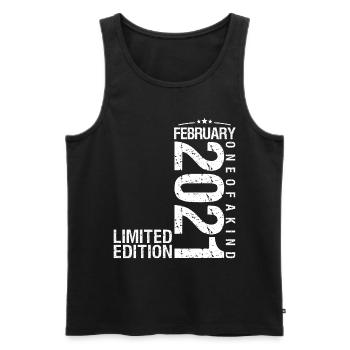 Février 2021 Février anniversaire February 2021 - Débardeur bio Premium Homme - noir - Devant - Michal (187cm)