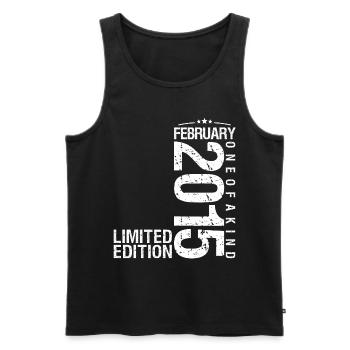Février 2015 Février anniversaire February 2015 - Débardeur bio Premium Homme - noir - Devant - Michal (187cm)