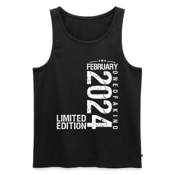 Février 2024 Février anniversaire February 2024 - Débardeur bio Premium Homme - noir - Devant - Michal (187cm)