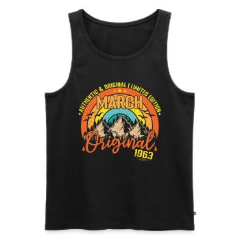 März 1963 März Geburtstag 1963 März Original - Männer Premium Bio Tank Top - Schwarz - Vorne - AI Model Male 178 light (178cm)