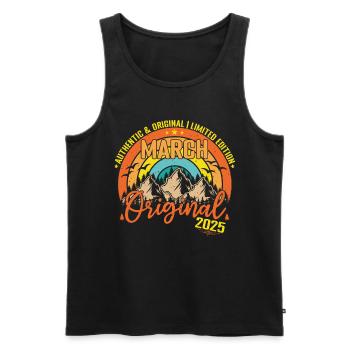 März 2025 März Geburtstag 2025 März Original - Männer Premium Bio Tank Top - Schwarz - Vorne - Michal (187cm)