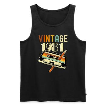 1981 Birthday Born In 1981 Retro Vintage - Men's Premium Organic Tank Top - black - Front - Michal (187cm)