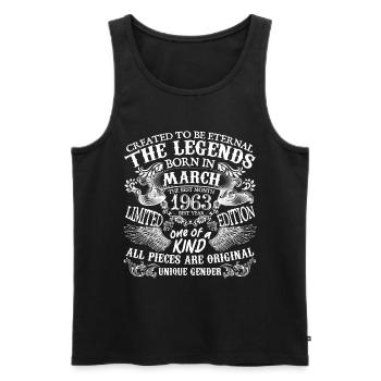 March 1963 Birthday 1963 March Best New Year - Men's Premium Organic Tank Top - black - Front - Michal (187cm)