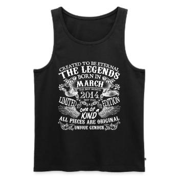 März 2014 Geburtstag 2014 März Bestes neues Jahr - Männer Premium Bio Tank Top - Schwarz - Vorne - AI Model Male 178 light (178cm)