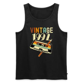1992 Vintage anniversaire rétro Vintage cadeau - Débardeur bio Premium Homme - noir - Devant - Michal (187cm)