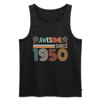 1950 anniversary since 1950 Vintage 1950 - Men's Premium Organic Tank Top - black - Front - AI Model Male 178 light (178cm)