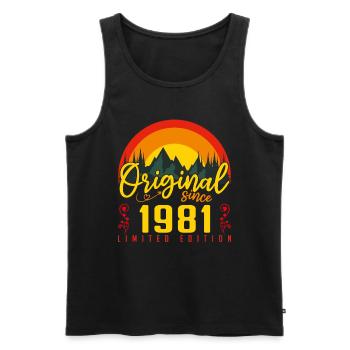 Geburtstag 1981 Geburtstag Jahrgang 1981 Geschenk - Männer Premium Bio Tank Top - Schwarz - Vorne - AI Model Male 178 light (178cm)