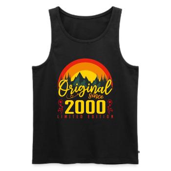 Birthday 2000 Birthday Born in 2000 Gift - Men's Premium Organic Tank Top - black - Front - AI Model Male 178 light (178cm)