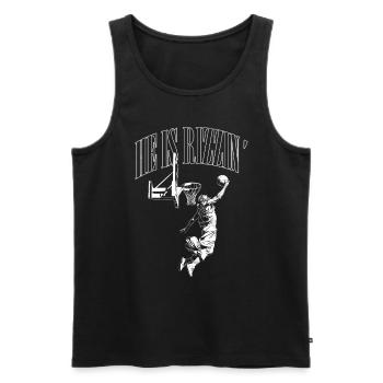 Il est Rizzin Jésus Dieu Résurrection Basket-ball - Débardeur bio Premium Homme - noir - Devant - AI Model Male 178 light (178cm)