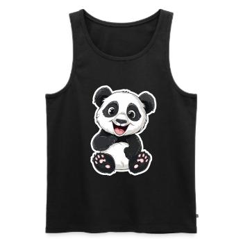 Exuberant Panda Buddy Sticker - Men's Premium Organic Tank Top - black - Front - AI Model Male 178 light (178cm)