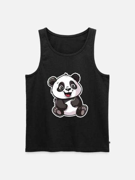 Exuberant Panda Buddy Sticker - Men's Premium Organic Tank Top - black
