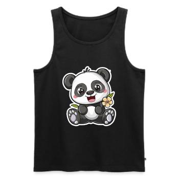 Exuberant Panda Buddy Sticker - Men's Premium Organic Tank Top - black - Front - AI Model Male 178 light (178cm)