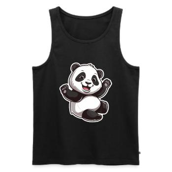 Exuberant Panda Buddy Sticker - Men's Premium Organic Tank Top - black - Front - AI Model Male 178 light (178cm)