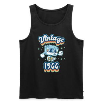 Geboren 1966 1966 Geburtstag geschenk Jahrgang - Männer Premium Bio Tank Top - Schwarz - Vorne - AI Model Male 178 light (178cm)
