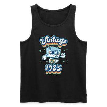 1985 Anniversaire Né En 1985 Rétro Vintage - Débardeur bio Premium Homme - noir - Devant - Michal (187cm)
