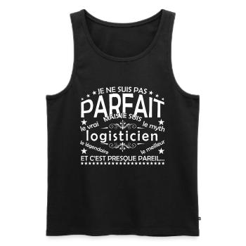 Logistiker der einzige Logistiker der echte Logistiker - Männer Premium Bio Tank Top - Schwarz - Vorne - AI Model Male 178 light (178cm)