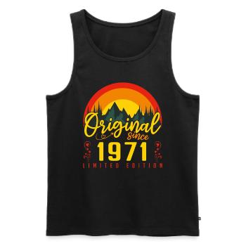 1971 Birthday Gift 1971 Anniversary - Men's Premium Organic Tank Top - black - Front - AI Model Male 178 light (178cm)