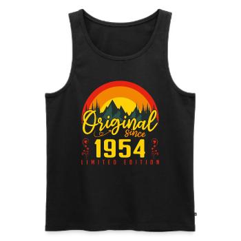 1954 Geburtstagsgeschenk 1954 Jubiläum - Männer Premium Bio Tank Top - Schwarz - Vorne - Michal (187cm)