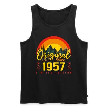 1957 Birthday Gift 1957 Anniversary - Men's Premium Organic Tank Top - black - Front - Michal (187cm)