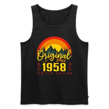 1958 Birthday Gift 1958 Anniversary - Men's Premium Organic Tank Top - black - Front - AI Model Male 178 light (178cm)