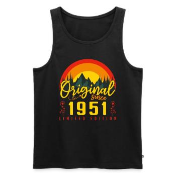 1951 Geburtstagsgeschenk 1951 Jubiläum - Männer Premium Bio Tank Top - Schwarz - Vorne - Michal (187cm)