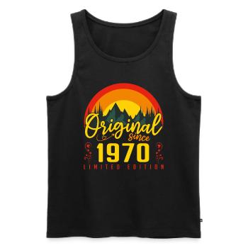1970 Birthday Gift 1970 Birthday - Men's Premium Organic Tank Top - black - Front - AI Model Male 178 light (178cm)