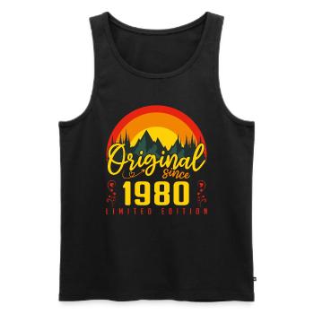 1980 Geburtstagsgeschenk 1980 Geburtstag - Männer Premium Bio Tank Top - Schwarz - Vorne - Michal (187cm)