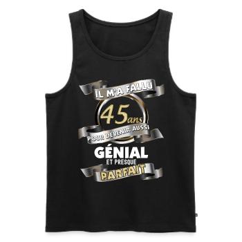 45 Year Old Birthday Awesome And Perfect Man - Men's Premium Organic Tank Top - black - Front - AI Model Male 178 light (178cm)