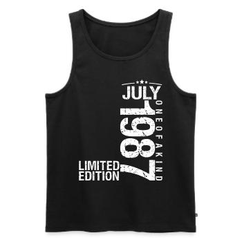Juli 1987 Juli Jubiläum Juli 1987 - Männer Premium Bio Tank Top - Schwarz - Vorne - Michal (187cm)