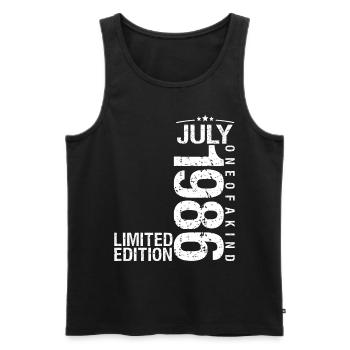 July 1986 July Anniversary July 1986 - Men's Premium Organic Tank Top - black - Front - Michal (187cm)