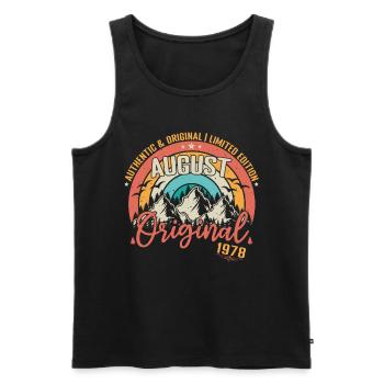 August 1978 August birthday 1978 August - Men's Premium Organic Tank Top - black - Front - AI Model Male 178 light (178cm)