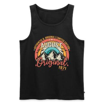 August 1971 August birthday 1971 August - Men's Premium Organic Tank Top - black - Front - AI Model Male 178 light (178cm)