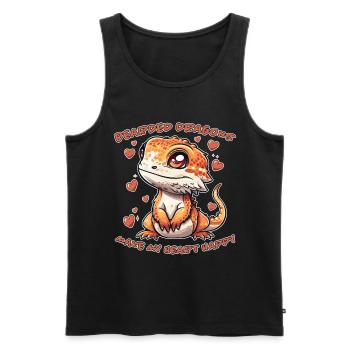 Bearded Dragon Saying Fun Funny Bearded Dragon Gift - Men's Premium Organic Tank Top - black - Front - Michal (187cm)