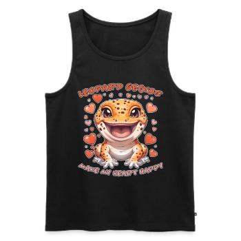 Leopard Gecko Saying Funny Leopard Gecko Gift - Men's Premium Organic Tank Top - black - Front - AI Model Male 178 light (178cm)